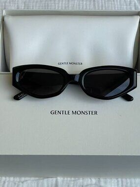 Gentle Monster Black Oval Sunglasses Slim Frame Minimal Designer Style
